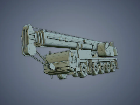 Mobile Crane Rigged 3D Model
