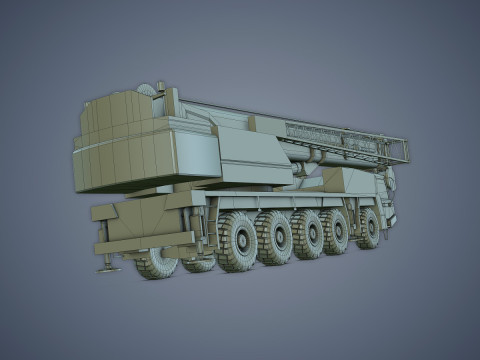 Mobile Crane Rigged 3D Model