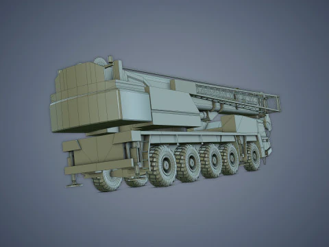 Mobile Crane Rigged 3D Model