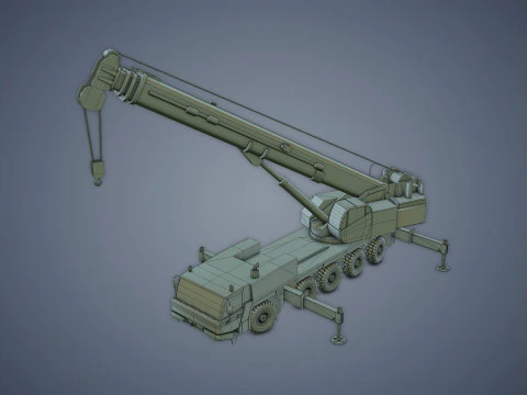 Mobile Crane Rigged 3D Model
