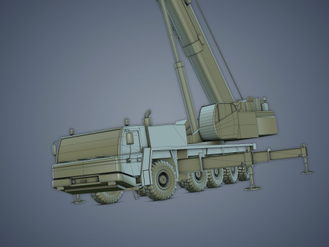 Mobile Crane Rigged 3D Model