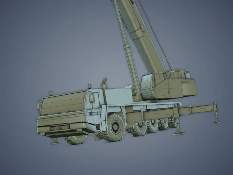 Mobile Crane Rigged 3D Model