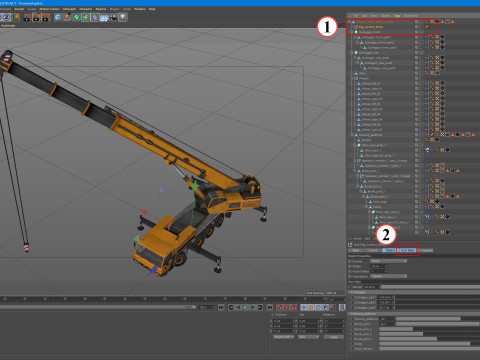 Mobile Crane Rigged 3D Model