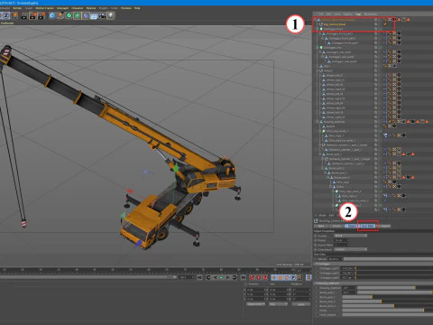 Mobile Crane Rigged 3D Model