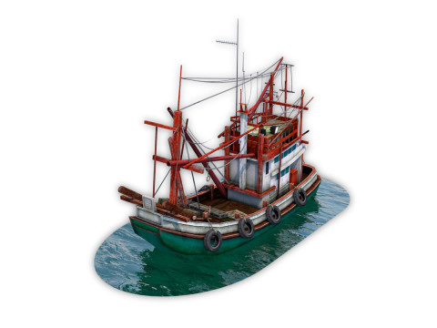 Thai Fishing boat 3D Модель