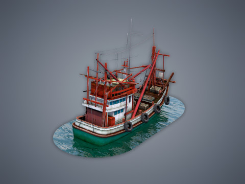 Thai Fishing boat 3D Модель