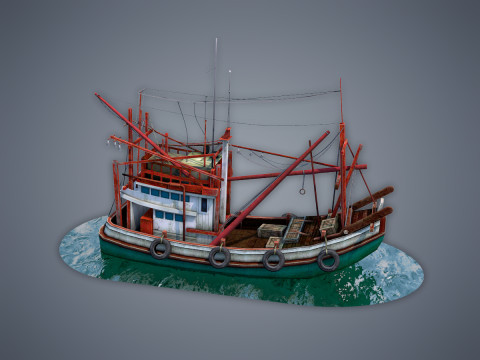 Thai Fishing boat 3D Модель