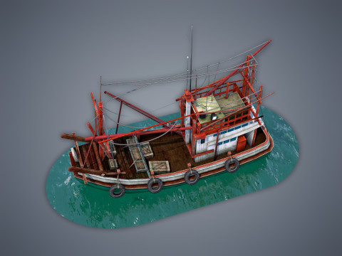 Thai Fishing boat 3D Модель