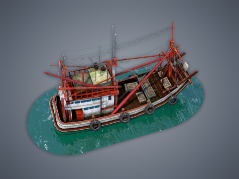 Thai Fishing boat 3D Модель