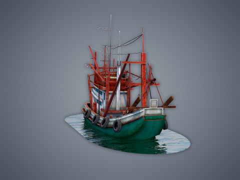 Thai Fishing boat 3D Модель