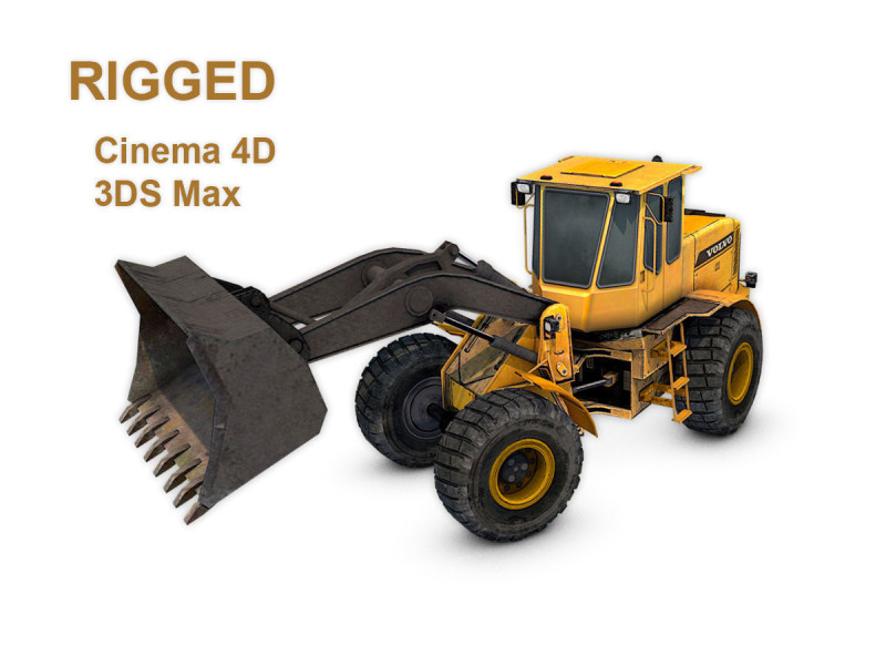 Wheel Loader Rigged Modèle 3D .c4d .max .obj .3ds .fbx .stl .blend