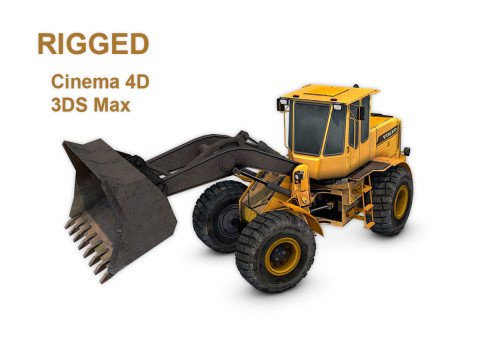 Wheel Loader Rigged 3D Model