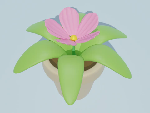 Potted plants-flowers 3D Model
