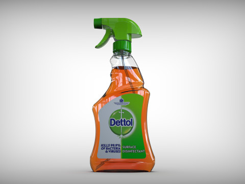 3D Dettol Spray Cleaner 3D Model