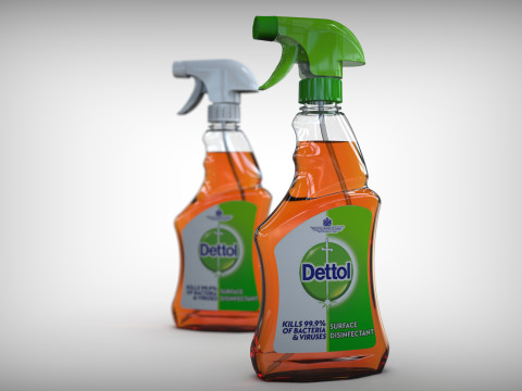 3D Dettol Spray Cleaner 3D Model