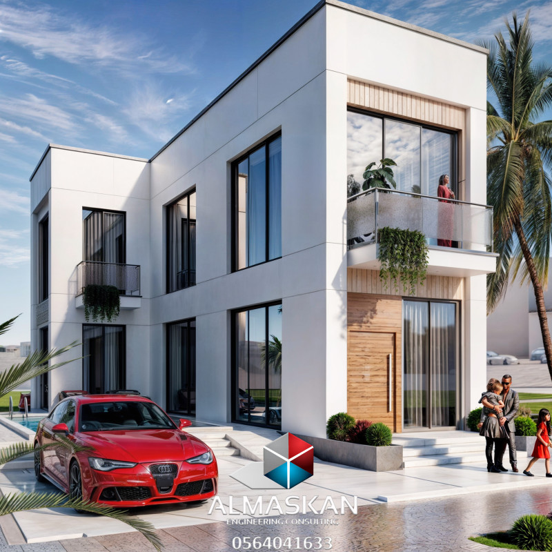 Modern villa 3D मॉडल .c4d .max .obj .3ds .fbx .stl .blend