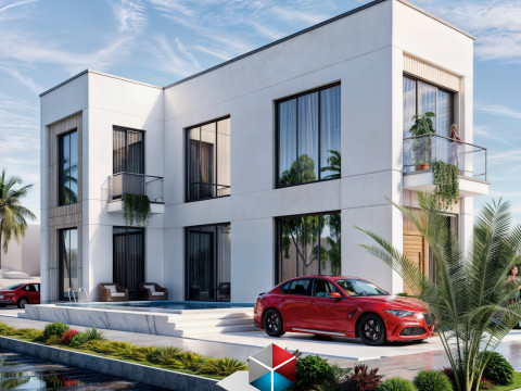 Modern villa 3D मॉडल