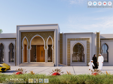 Single story isklamic villa 3D Model
