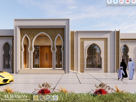 Single story isklamic villa 3D Model