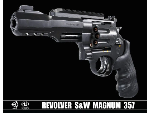 Rev&oacute;lver Smith e Wesson Magnum 357 Modelo 3D