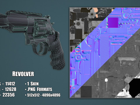 Revolver Smith and Wesson Magnum 357 3D Model