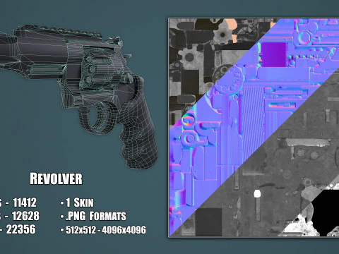 Revolver Smith and Wesson Magnum 357 3D Model