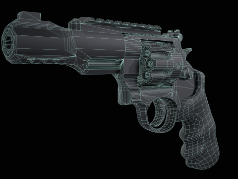 Revolver Smith and Wesson Magnum 357 3D Model