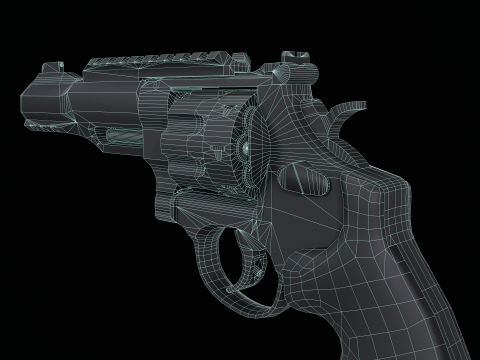 Revolver Smith and Wesson Magnum 357 3D Model