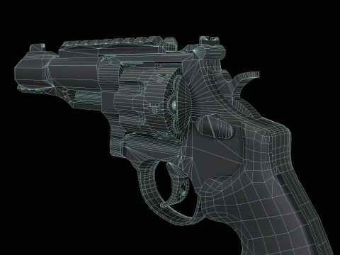 Revolver Smith and Wesson Magnum 357 3D Model
