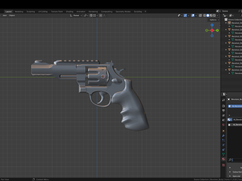 Revolver Smith and Wesson Magnum 357 3D Model