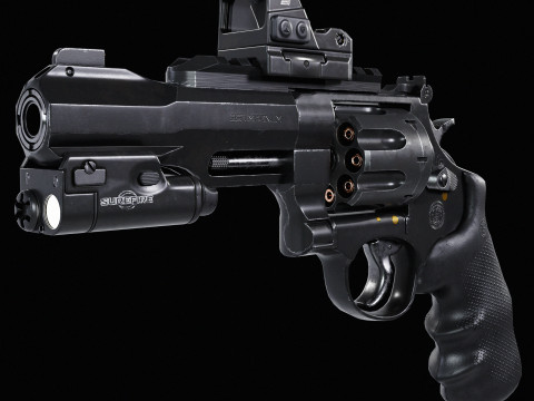 Revolver Smith and Wesson Magnum 357 Full Modelo 3D