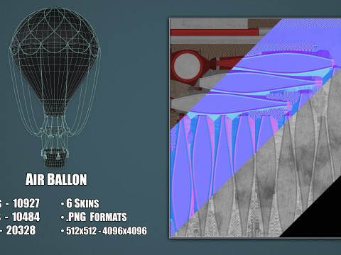 Hot Air Ballon 3D Model