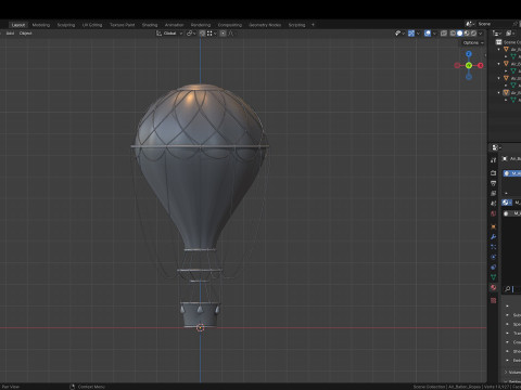 Hot Air Ballon 3D Model