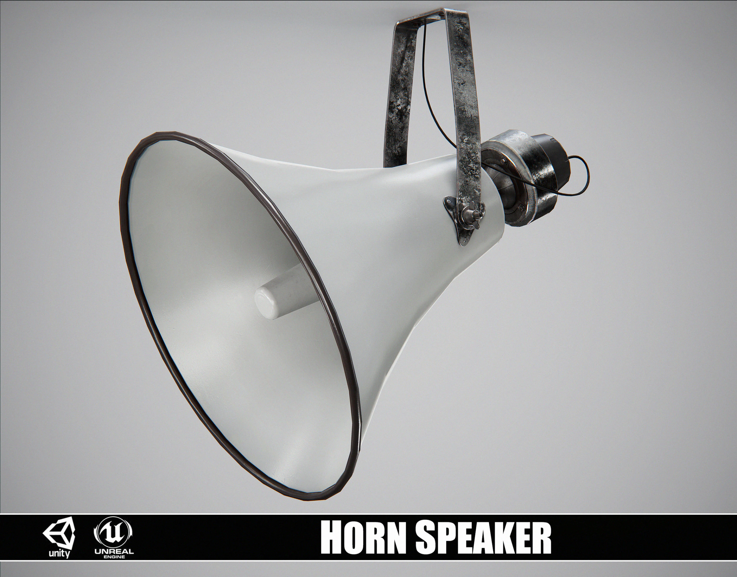 Military Horn Speaker Siren 3D Model .c4d .max .obj .3ds .fbx .stl .blend 