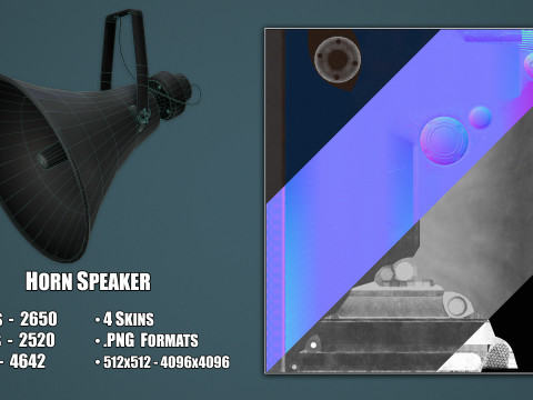 Military Horn Speaker Siren 3D Модель