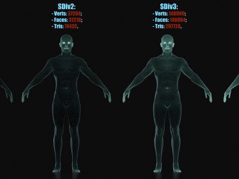 Realistic Athletic Man Body Base Mesh Modelo 3D