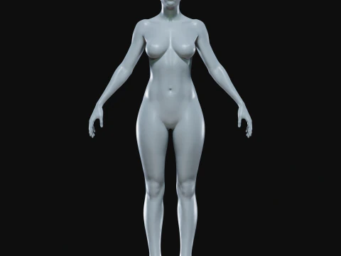 Realistisch vrouwelijk lichaamsbasisgaas 3D Model