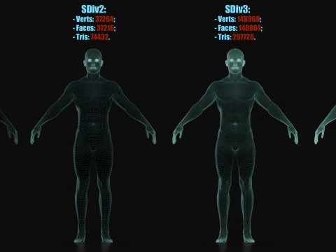 Realistic Athletic Human Body Base Mesh 3D Model