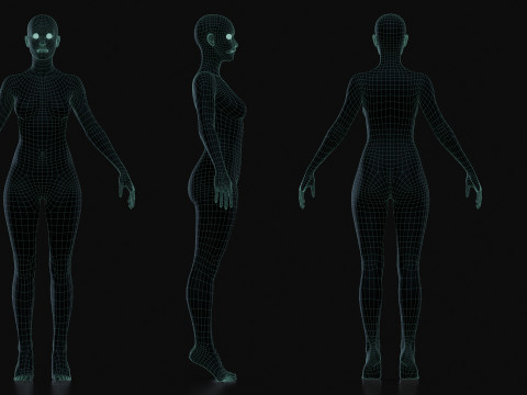 Realistic Athletic Human Body Base Mesh 3D 모델