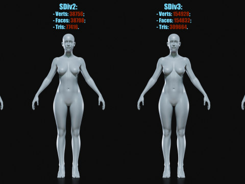 Realistic Athletic Human Body Base Mesh 3D 모델