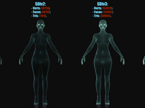 Realistic Athletic Human Body Base Mesh 3D 모델