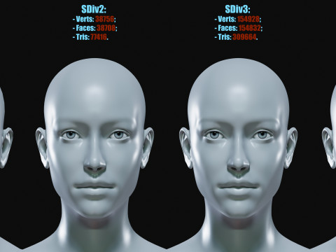 Realistic Athletic Human Body Base Mesh 3D 모델