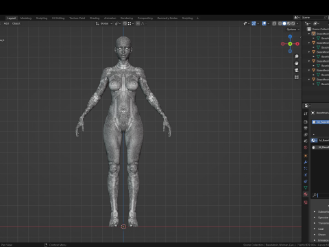 Realistic Athletic Human Body Base Mesh 3D 모델
