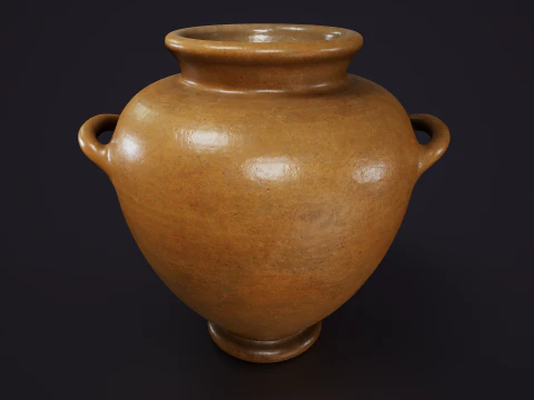 Set of 6 Clay Pots 3D Model