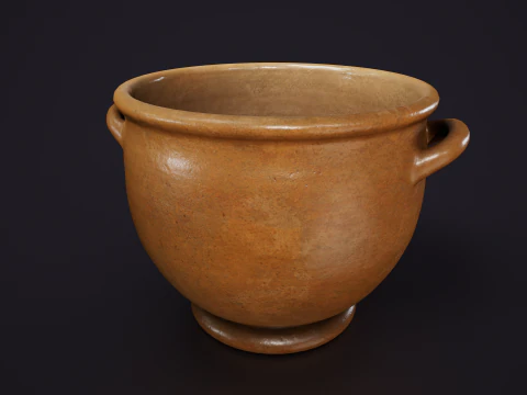 Set of 6 Clay Pots 3D Model
