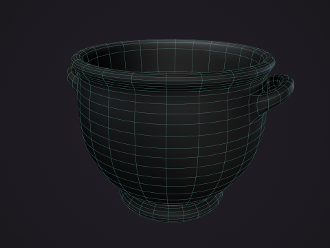 Set of 6 Clay Pots Modèle 3D
