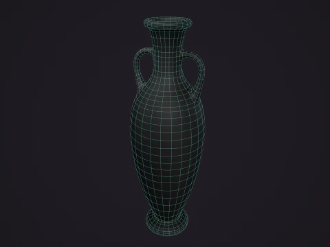 Set of 6 Clay Pots 3D Model