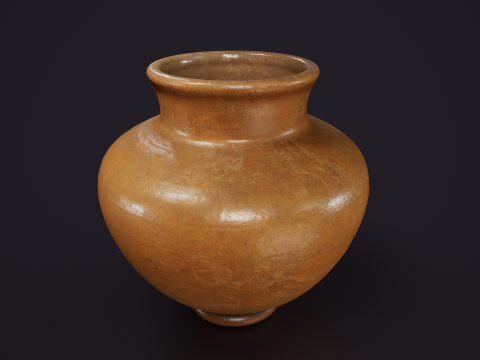 Set of 6 Clay Pots Modèle 3D