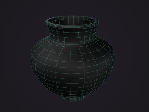 Set of 6 Clay Pots 3D Model