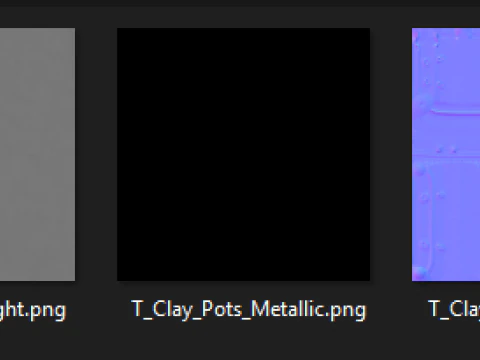 Set of 6 Clay Pots 3D Model